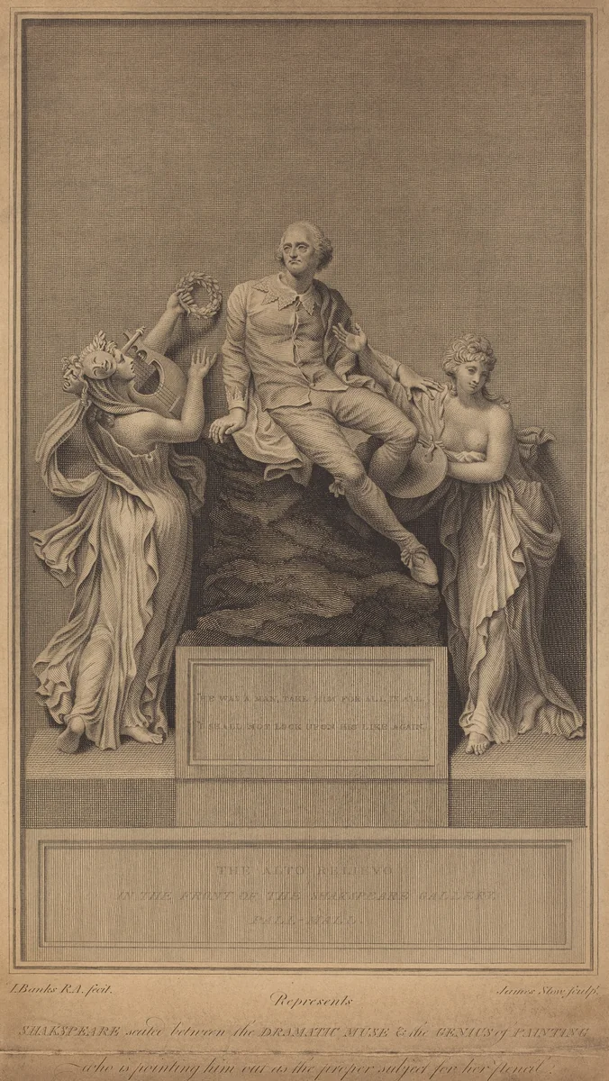 Monument to William Shakespeare by James Stow; Thomas Banks, print, 1798