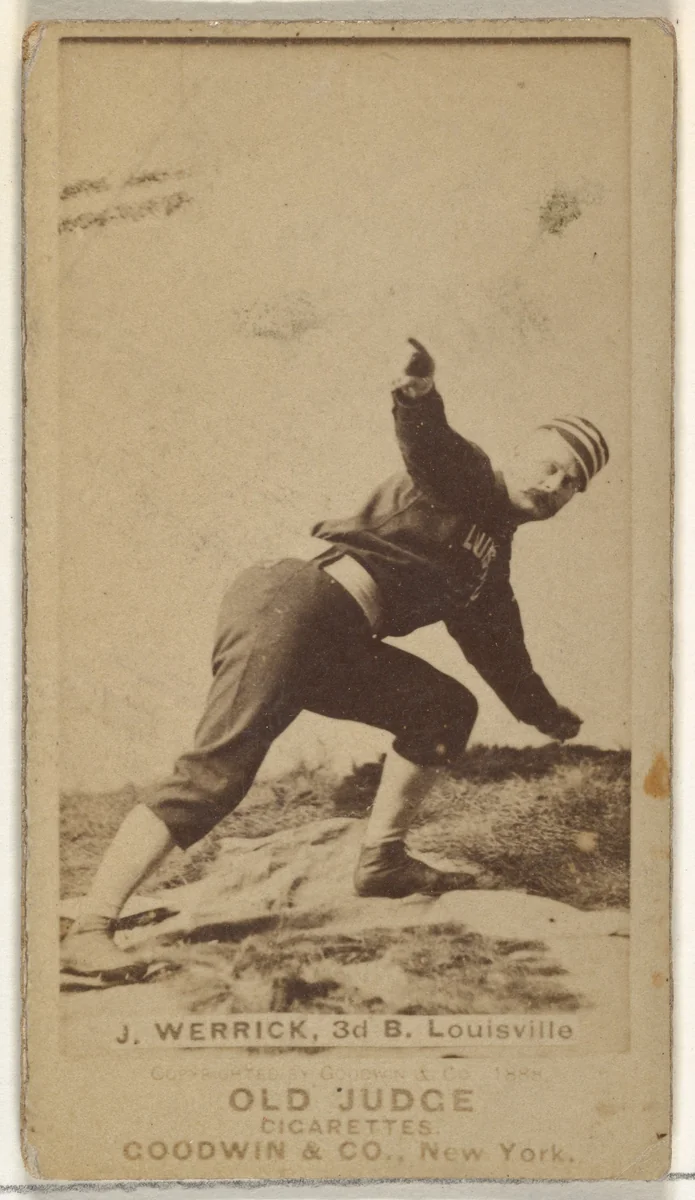 Joseph Abraham "Joe" Werrick, 3rd Base, Louisville Colonels, from the Old Judge series (N172) for Old Judge Cigarettes by Goodwin & Company, photograph, 1888