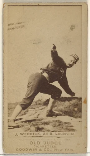 Joseph Abraham "Joe" Werrick, 3rd Base, Louisville Colonels, from the Old Judge series (N172) for Old Judge Cigarettes by Goodwin & Company, photograph, 1888