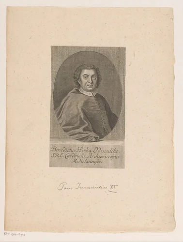 Portret van Benedetto Erba-Odeschalchi by Johann Martin Bernigeroth, print, 1712-1733