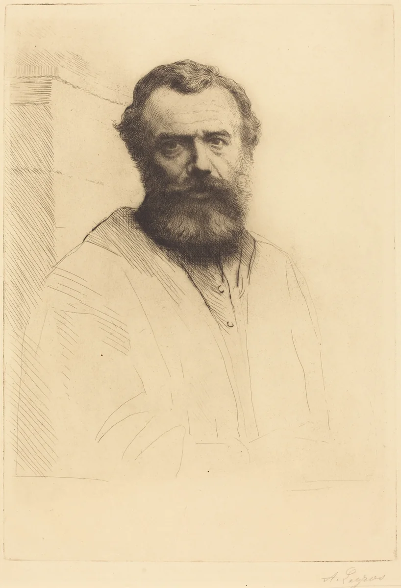 Self-Portrait, 3rd plate by Alphonse Legros, print, 1880