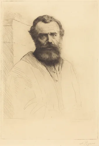 Self-Portrait, 3rd plate by Alphonse Legros, print, 1880