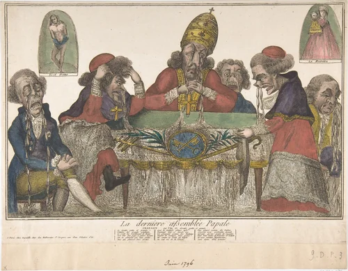 The Last Papal Assembly (La dernière assemblée papale) by anonymous, print, 1796