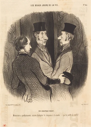 Un Chapeau neuf by Honoré Daumier, print, 1845