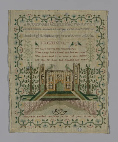 Sampler by Mary Holt, textile, 1801-1900