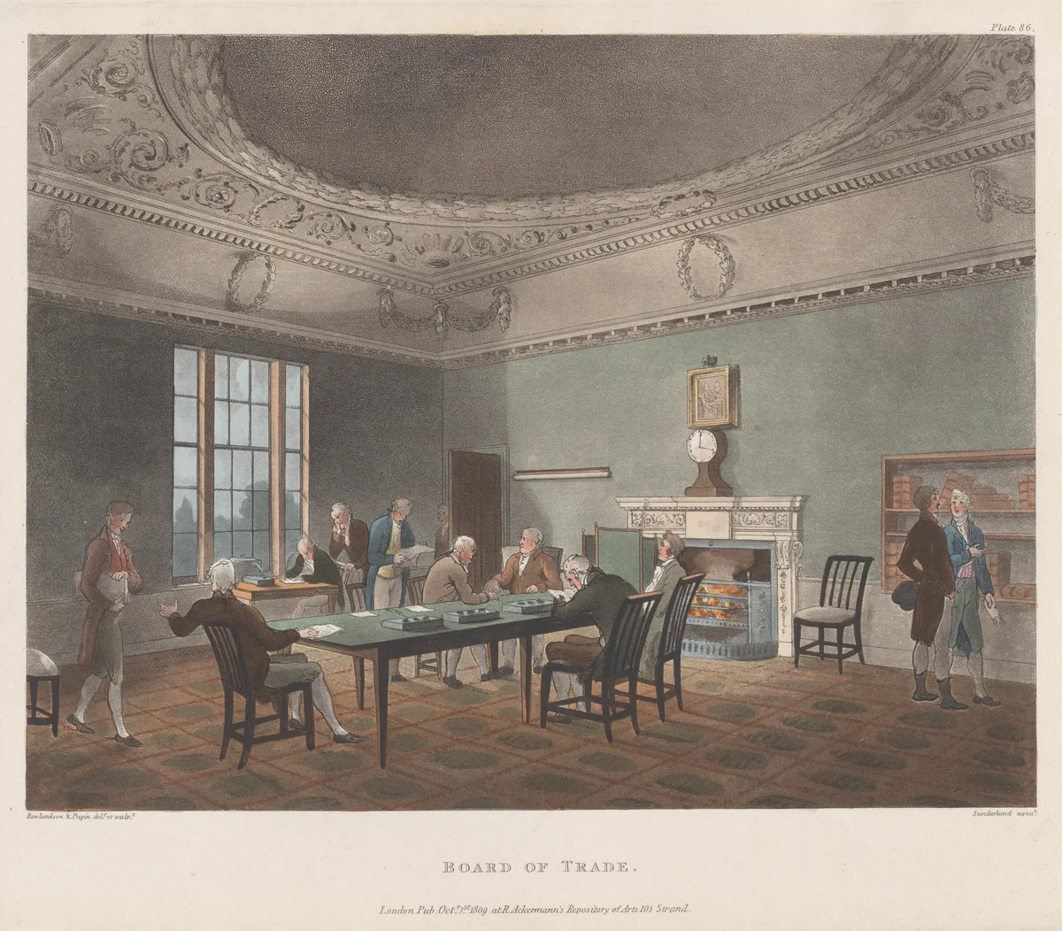 Board of Trade by Thomas Rowlandson, print, 1809