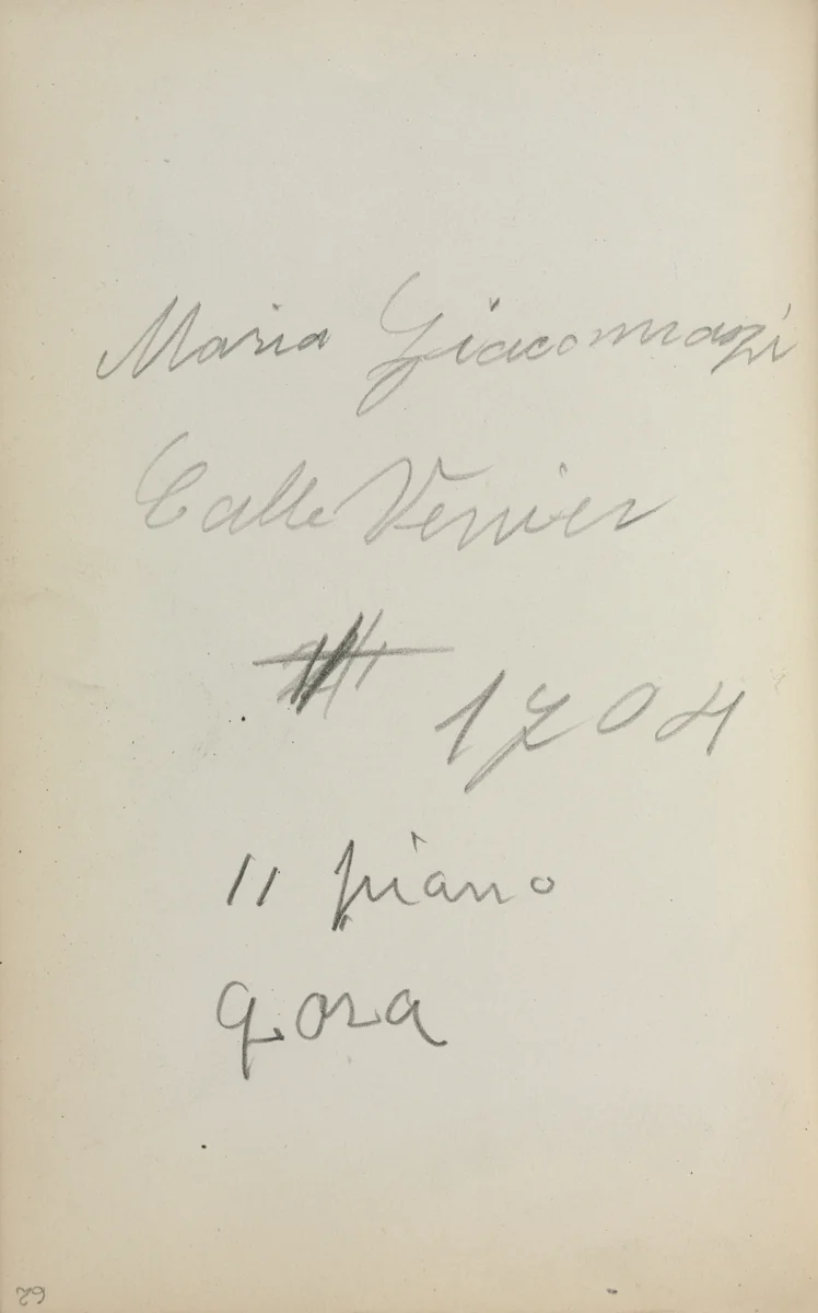 Italian Sketchbook: Notes (page 62) by Maurice Prendergast, book, 1898-1899