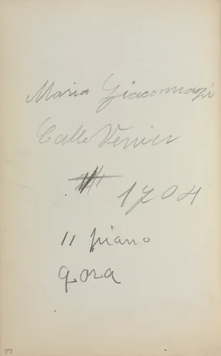 Italian Sketchbook: Notes (page 62) by Maurice Prendergast, book, 1898-1899