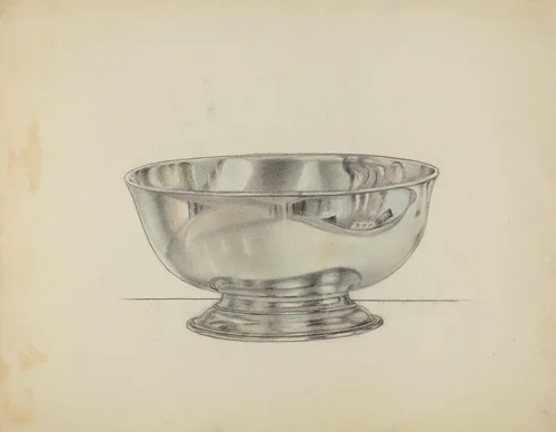 Silver Bowl by Horace Reina, index of american design, 1935-1942
