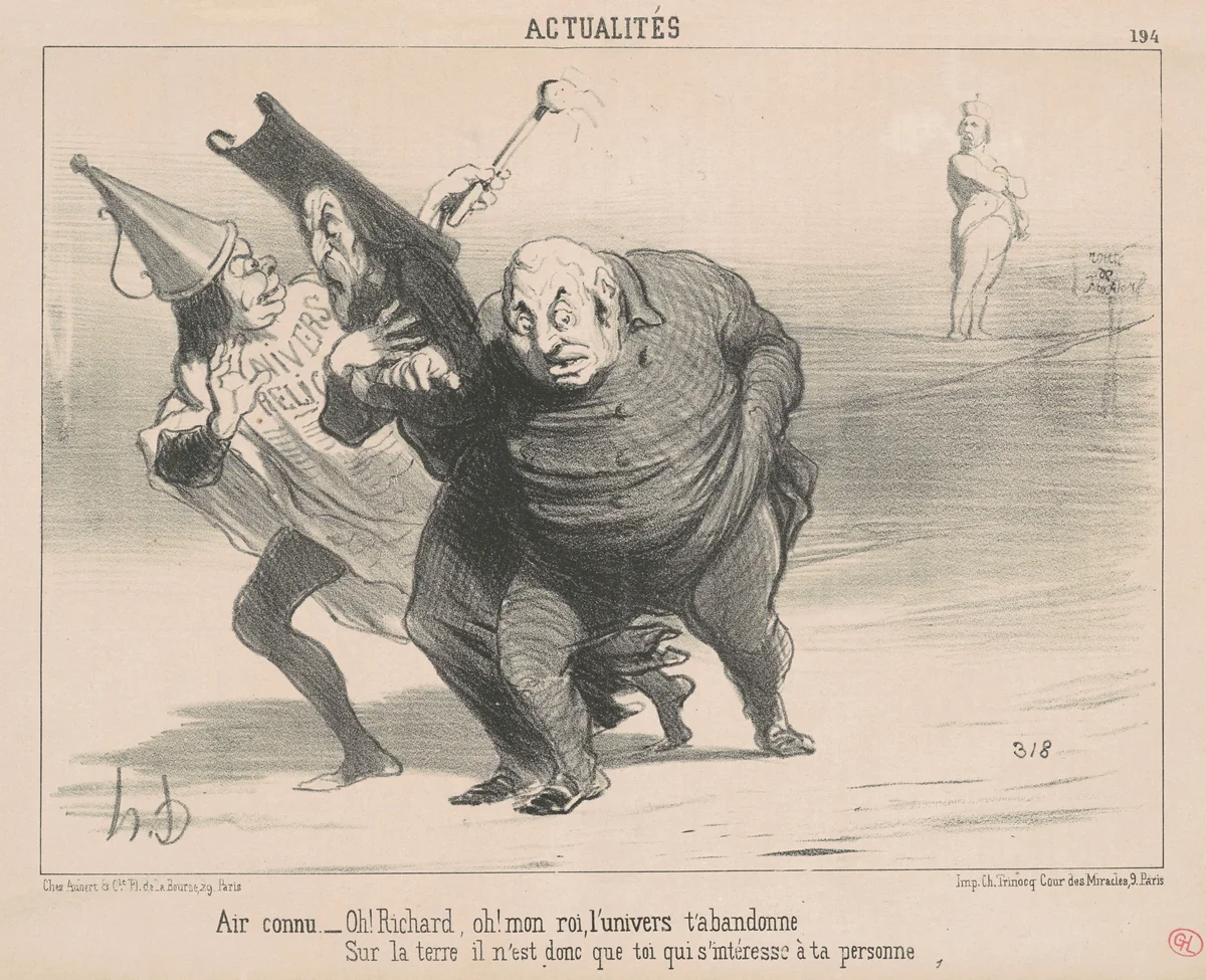 Air connu: Oh! Richard, Oh! Mon roi ... by Honoré Daumier, print, 1851
