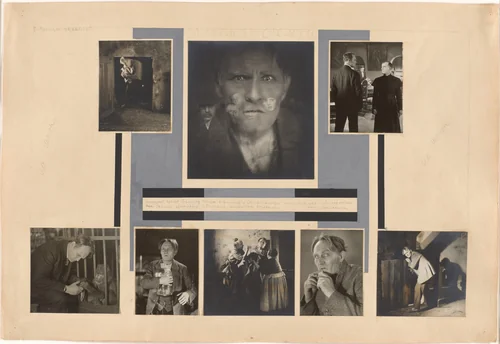 Maquette for spread featuring the 1928 film Salamandra (Salamander) in Sovetsky ekran (Soviet Screen), no. 28 by Varvara Stepanova, drawing, 1928