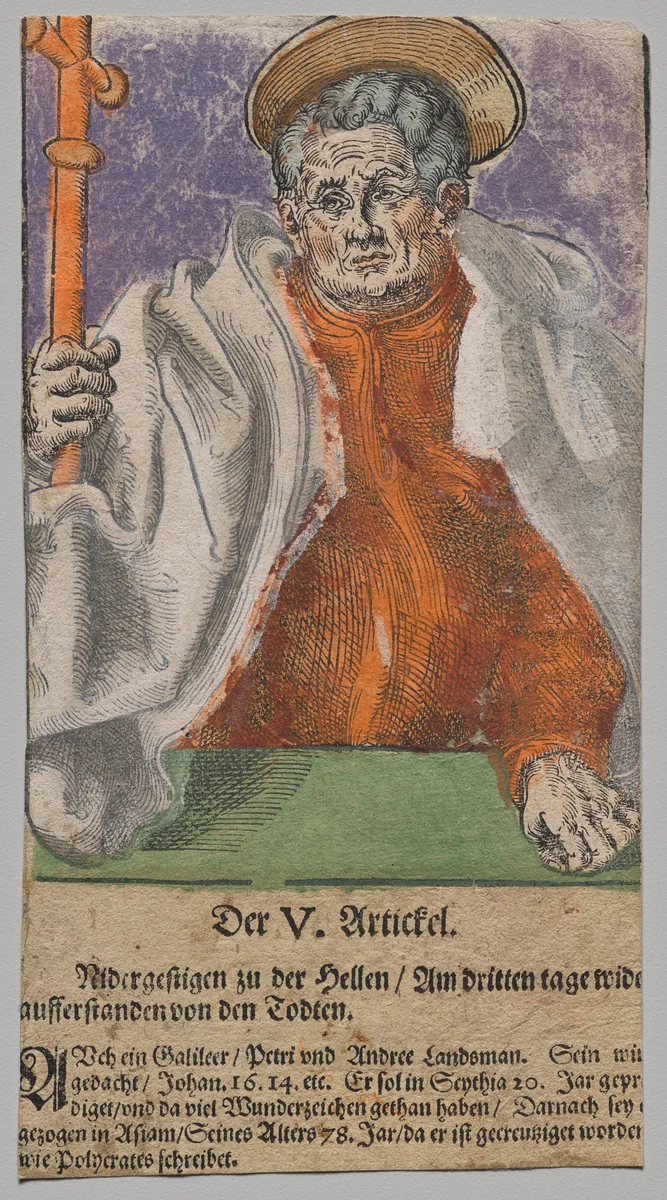 Philip from Christ, the Apostles, and Saint Paul by Lucas Cranach, print, 1563-1564