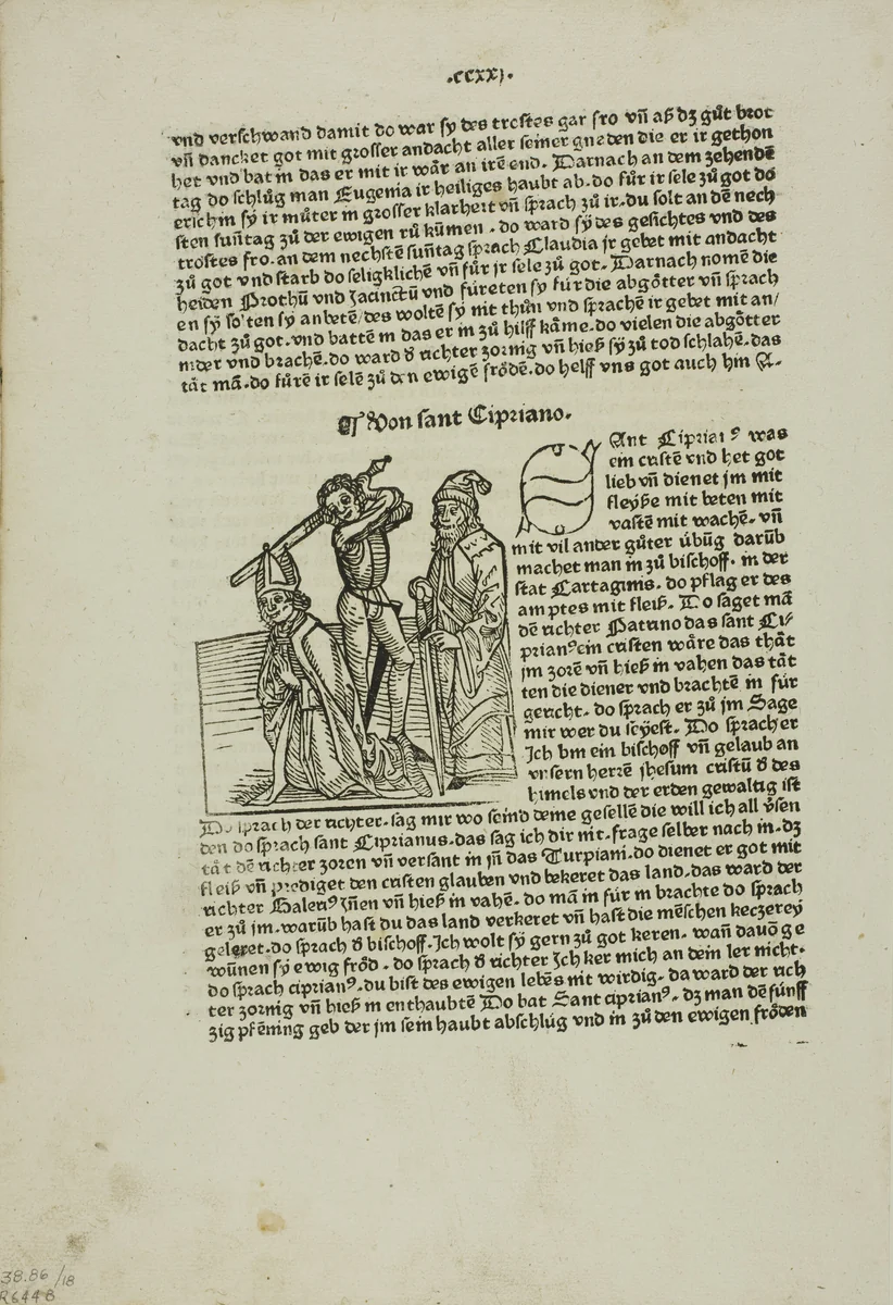Martyrdom of Saint Cipriano from Heiligenleben (Lives of the Saints), Plate 18 from Woodcuts from Books of the 15th Century by Master of the Boccaccio Illustration, print, 1481