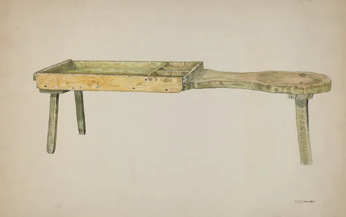 Shoe Bench by Clarence W. Dawson, index of american design, 1941