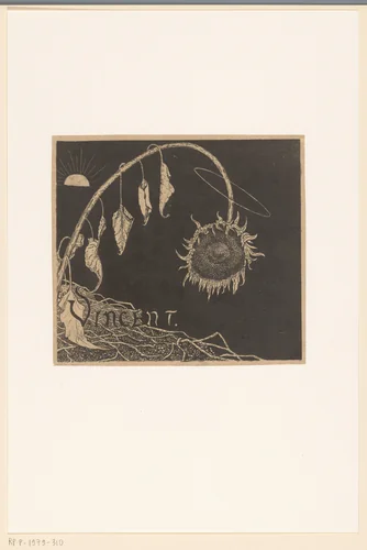 Omslagontwerp voor: Richard Roland Holst, Tentoonstelling der nagelaten werken van Vincent Van Gogh, 1892 by Richard Nicolaüs Roland Holst, other, 1892