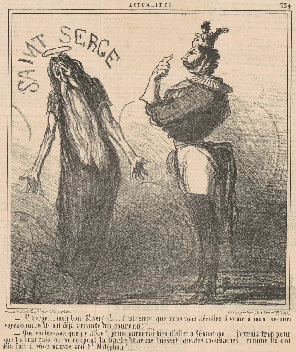 Saint Serge ... Mon bon Saint Serge! by Honoré Daumier, print, 1855