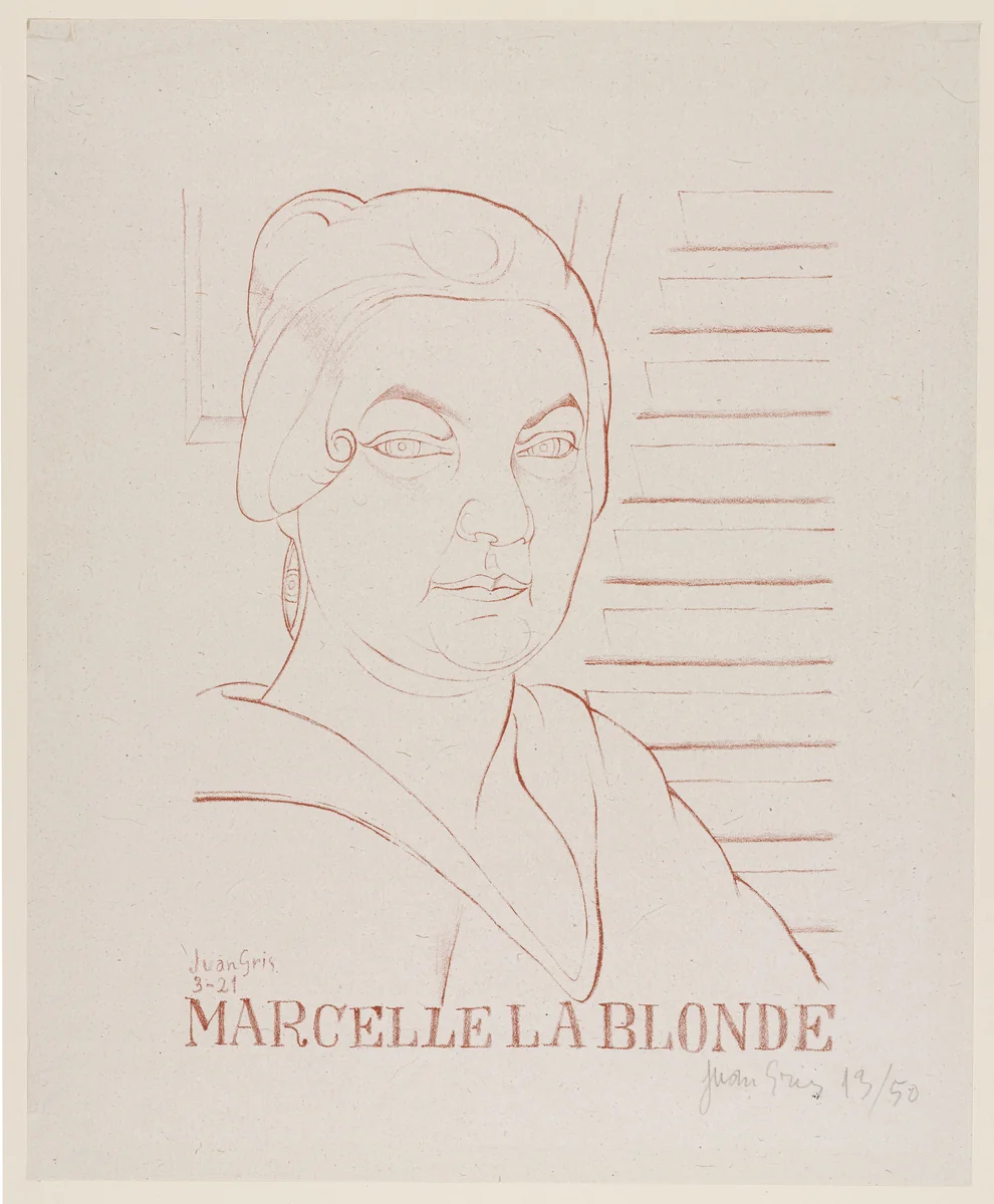 Marcelle the Blonde (Marcelle la Blonde) by Juan Gris, print, 1921