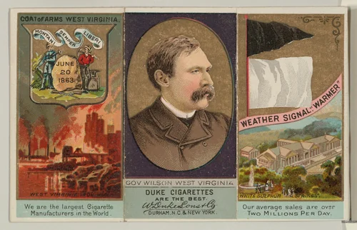 Governor Wilson, West Virginia, from "Governors, Arms, Etc." series (N133-2), issued by Duke Sons & Co. by W. Duke, Sons & Co., print, 1885-1892