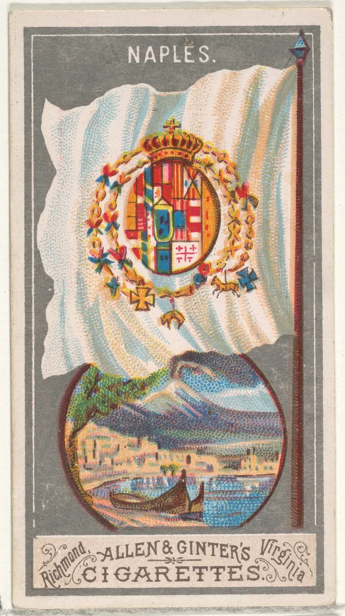 Naples, from the City Flags series (N6) for Allen & Ginter Cigarettes Brands by Allen & Ginter, print, 1887