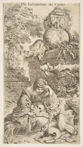 Melencholia by Giovanni Benedetto Castiglione, print, 1640-1651