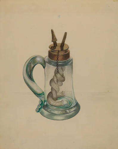 Camphene Lamp by John Tarantino, index of american design, 1935-1942