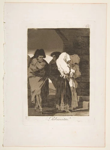 Plate 22 from "Los Caprichos": Poor little girls! (Pobrecitas!) by Goya, print, 1799