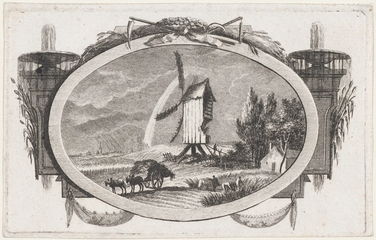 Autumn (Wheat Harvest) by Charles Michel Campion, print, 1768