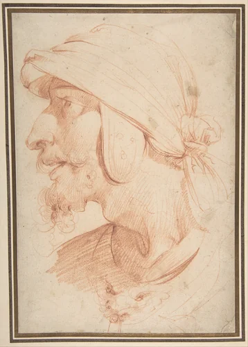 Head of a Warrior by Giuseppe Cesari, drawing, 1597-1601