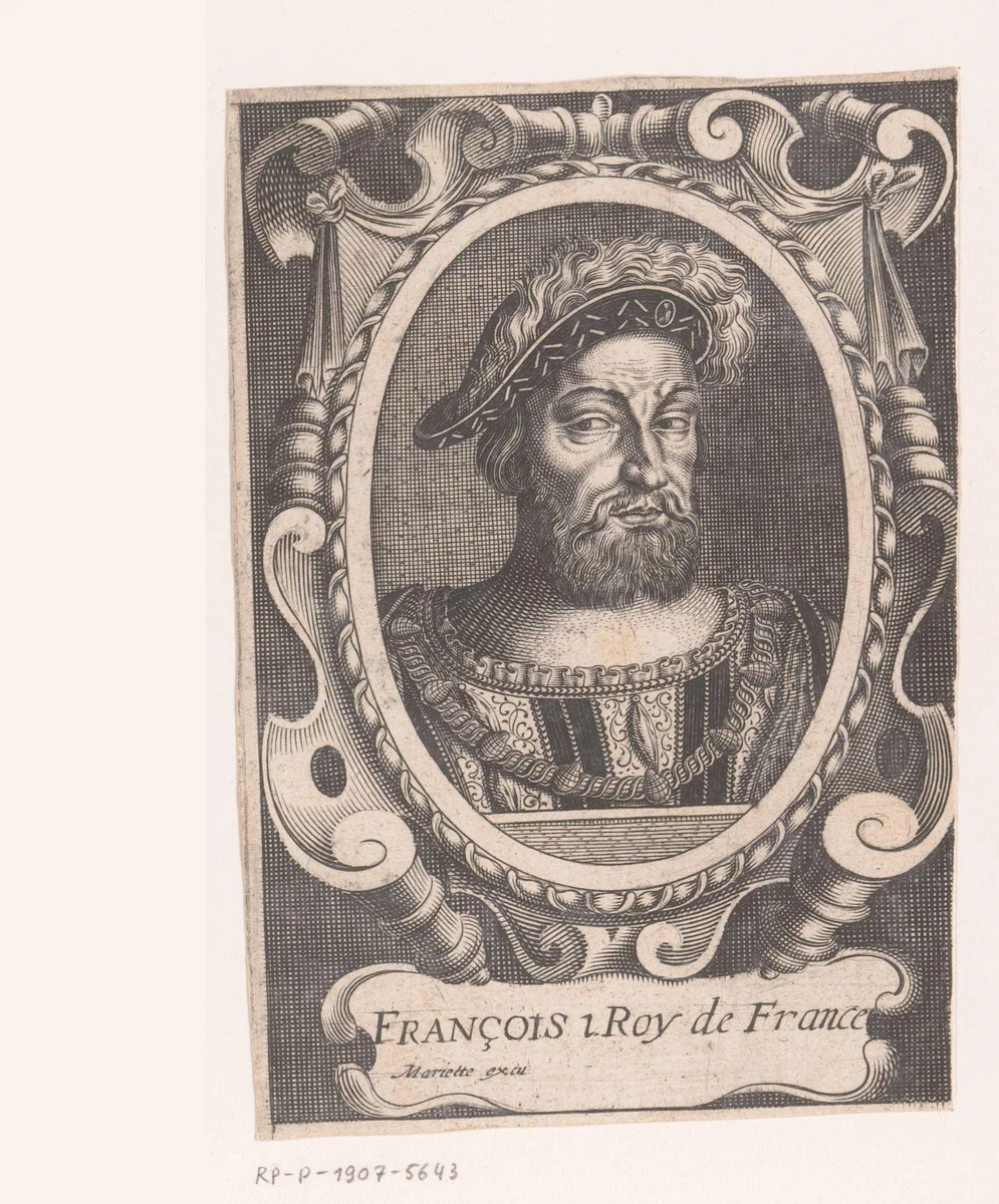 Portret van Frans I van Frankrijk by anonymous, print, 1610-1668