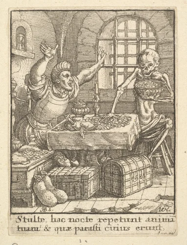 The Miser, from the Dance of Death by Wenceslaus Hollar, print, 1651-1800