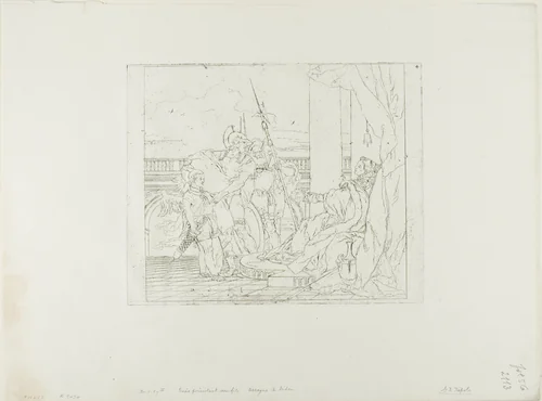 Aeneas Introduces His Son Ascanius to Dido by Giovanni Domenico Tiepolo, print, 1757-1804