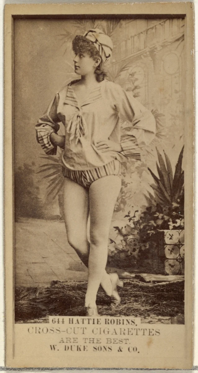 Card Number 644, Hattie Robins, from the Actors and Actresses series (N145-3) issued by Duke Sons & Co. to promote Cross Cut Cigarettes by W. Duke, Sons & Co., photograph, 1880-1889