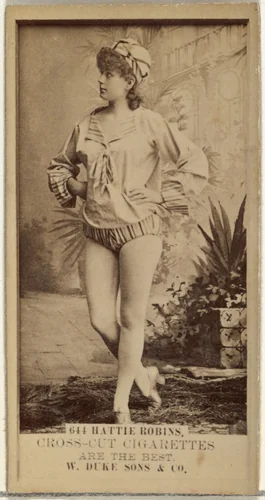 Card Number 644, Hattie Robins, from the Actors and Actresses series (N145-3) issued by Duke Sons & Co. to promote Cross Cut Cigarettes by W. Duke, Sons & Co., photograph, 1880-1889