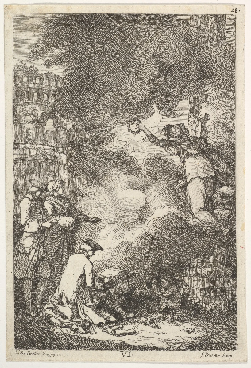 A Visit to Rome in 1764 by Franz Edmund Weirotter, print, 1764