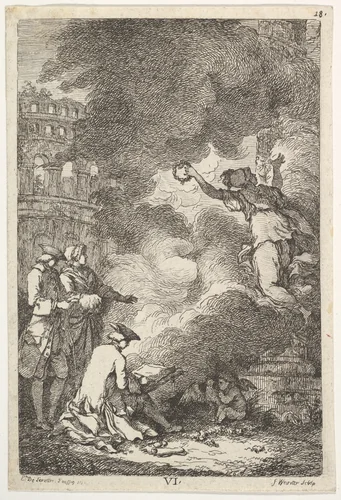 A Visit to Rome in 1764 by Franz Edmund Weirotter, print, 1764