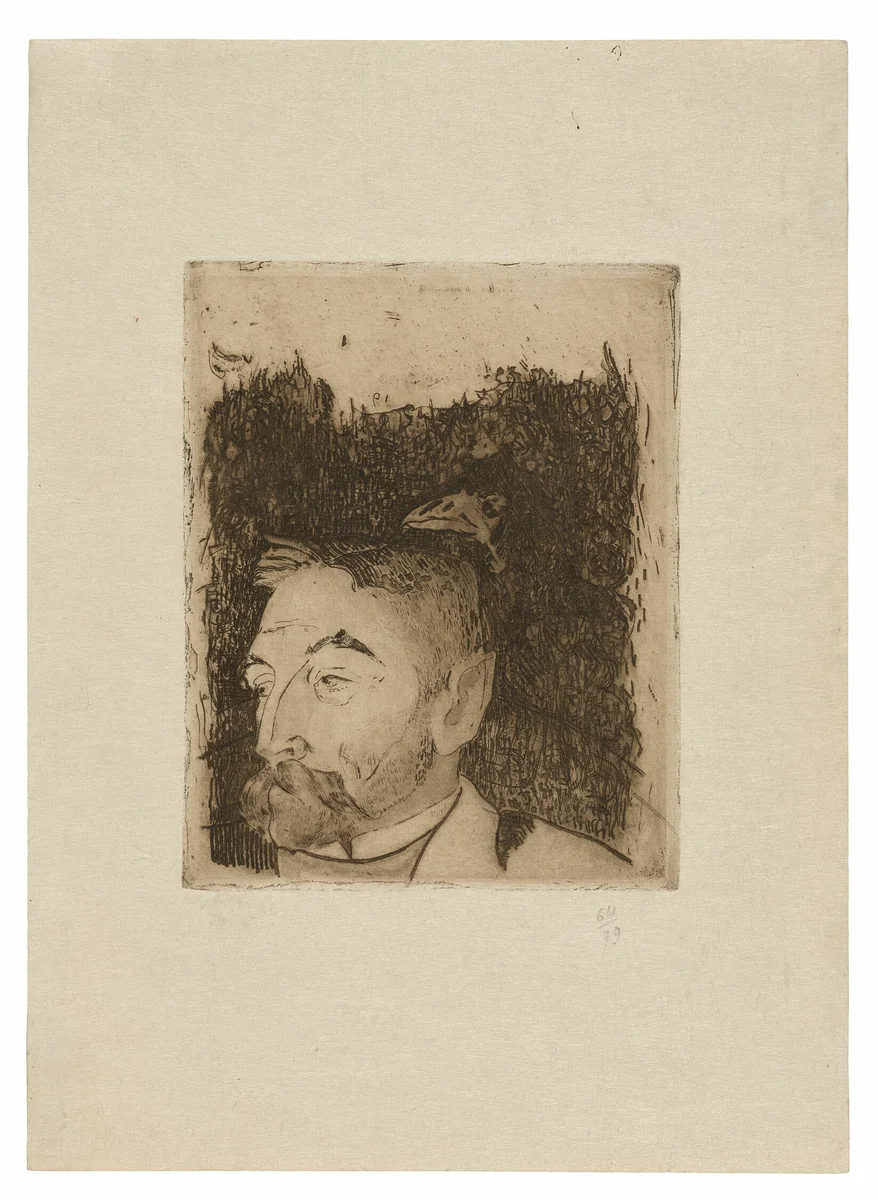 Portrait of Stéphane Mallarmé by Paul Gauguin, print, 1891