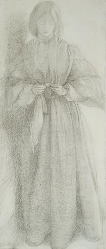 Elizabeth Siddal (Mrs. Dante Gabriel Rossetti) by Dante Gabriel Rossetti, drawing, 1849-1859