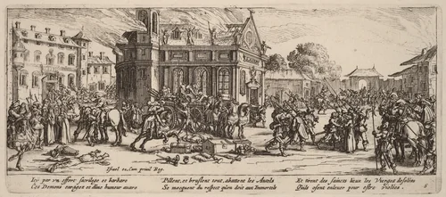 Destruction of a Convent by Gerrit van Schagen; Jacques Callot, print, 1637-1647