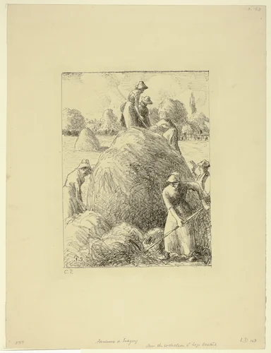 Haymakers of Eragny by Camille Pissarro, print, 1891-1901