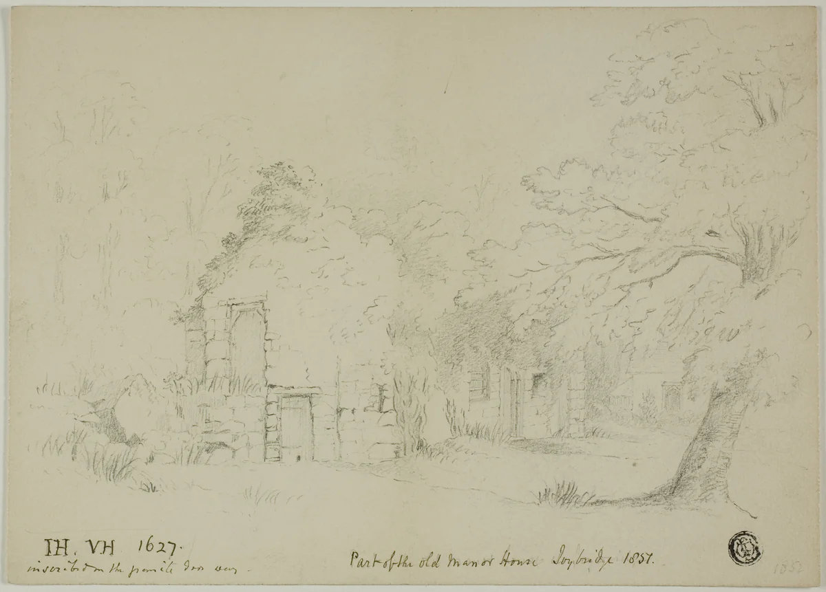 Part of the Old Manor House, Toybridge by Unknown Artist, drawing, 1800-1899