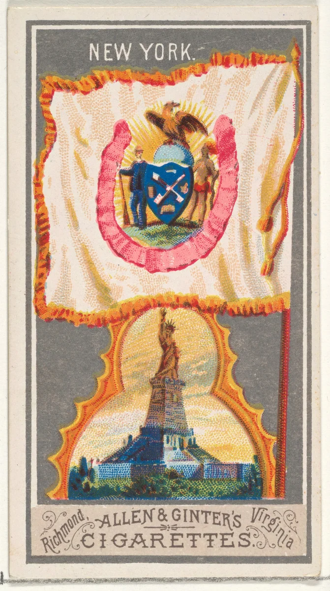 New York, from the City Flags series (N6) for Allen & Ginter Cigarettes Brands by Allen & Ginter, print, 1887
