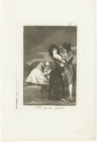 Twee van hetzelfde soort by Francisco de Goya, print, 1797-1799