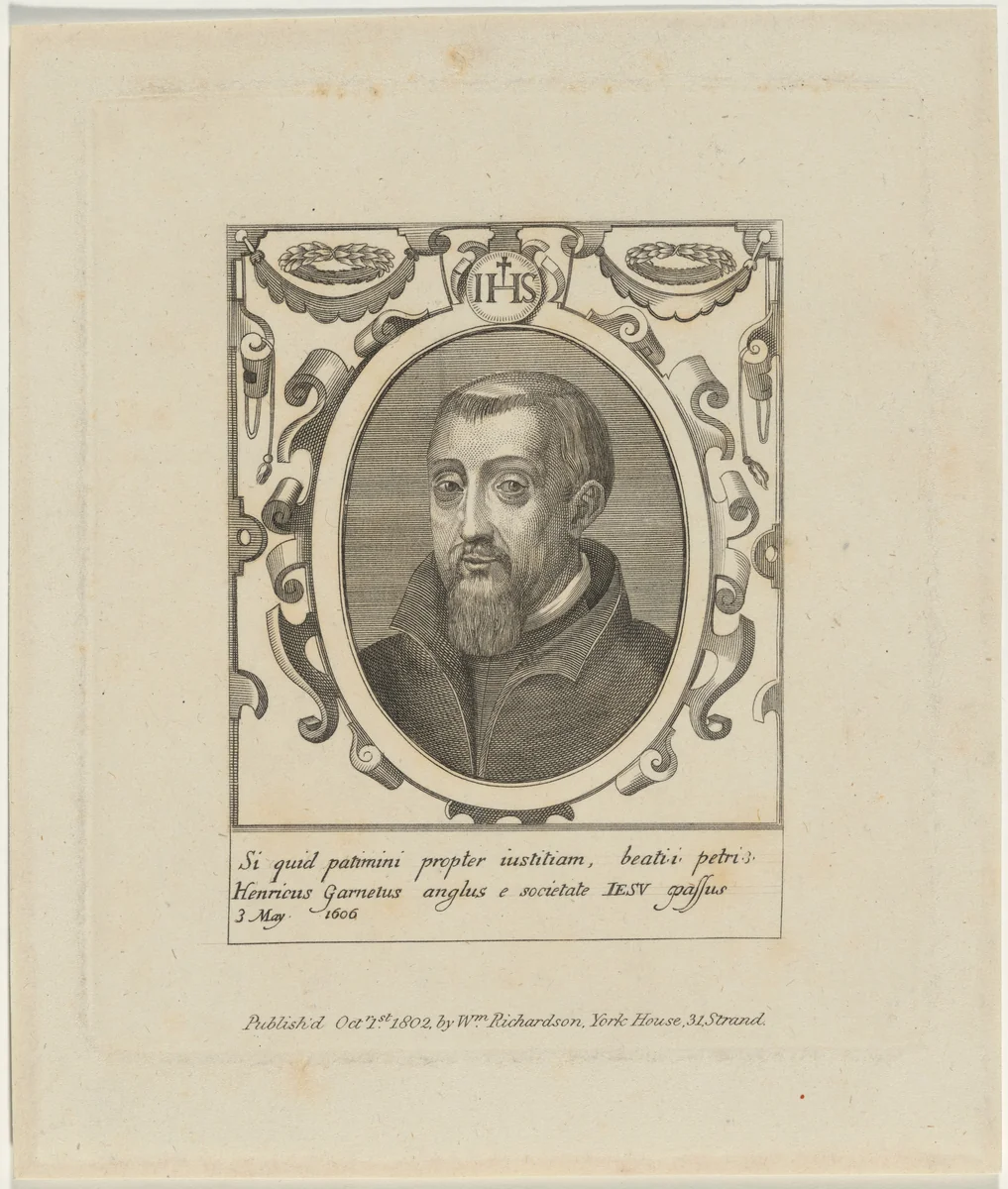 Henry Garnett, Jesuit Priest by Unknown 19th Century, print, 1606