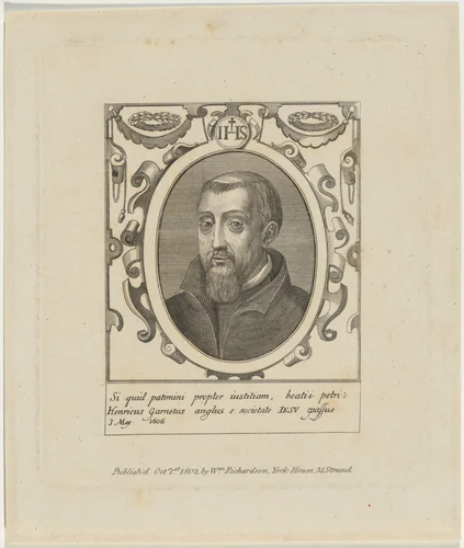 Henry Garnett, Jesuit Priest by Unknown 19th Century, print, 1606