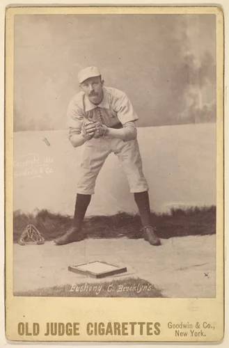 Albert John "Doc" Bushong, Catcher, Brooklyn, from the series Old Judge Cigarettes by Goodwin & Company, photograph, 1888