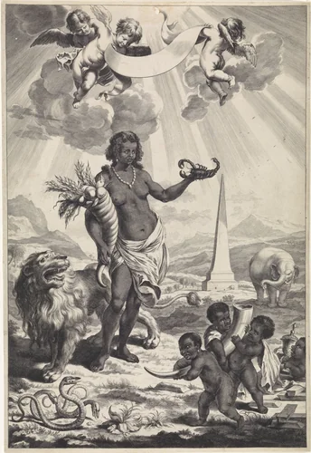 Afrikaans landschap by anonymous, print, 1650-1700