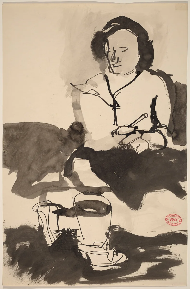 Untitled [study of a woman] by Richard Diebenkorn, drawing, 1955-1967
