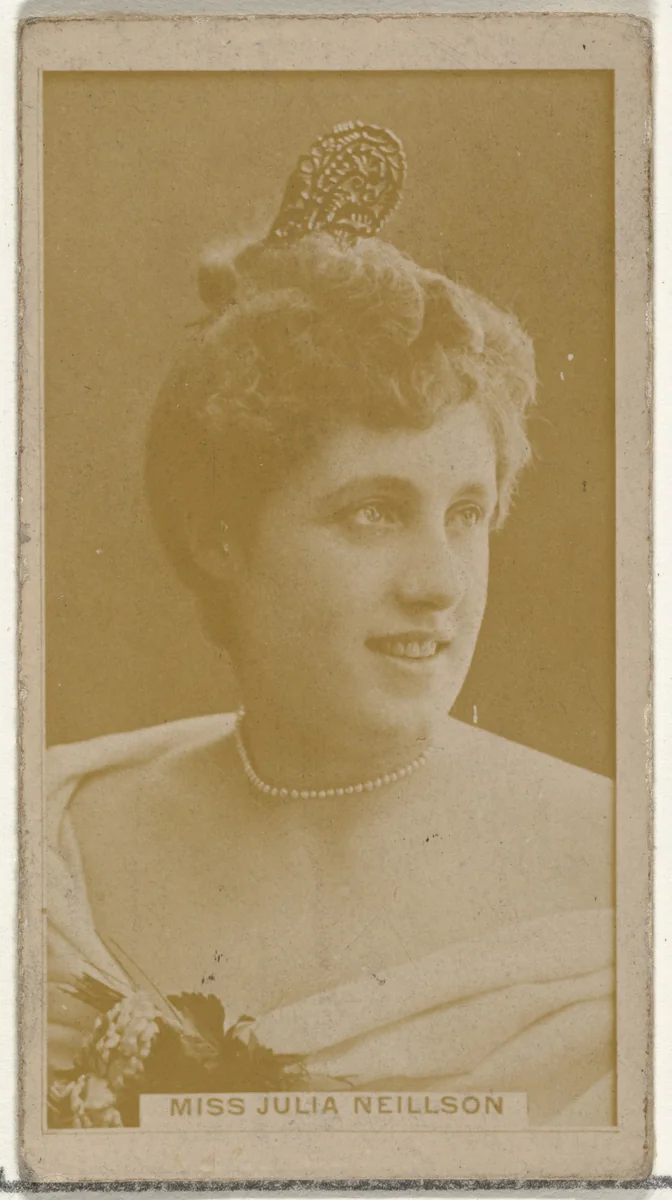 Miss Julia Neillson, from the Actors and Actresses series (N145-8) issued by Duke Sons & Co. to promote Duke Cigarettes by W. Duke, Sons & Co., photograph, 1890-1895