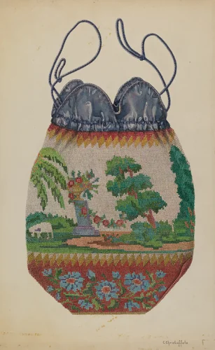 Beaded Bag by Cornelius Christoffels, index of american design, 1935-1942