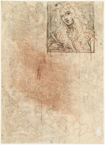 Portret van een onbekende jongeman by Giuseppe Passeri, drawing, 1703-1713